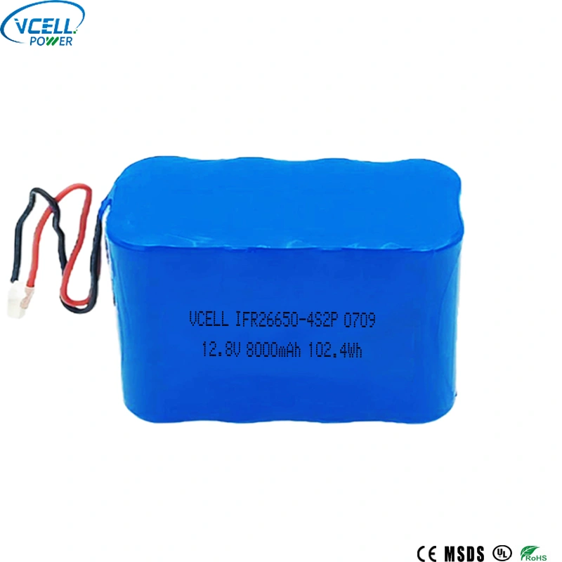 bateria recarregável de 12.8V 8000mAh 26650 LiFePO4