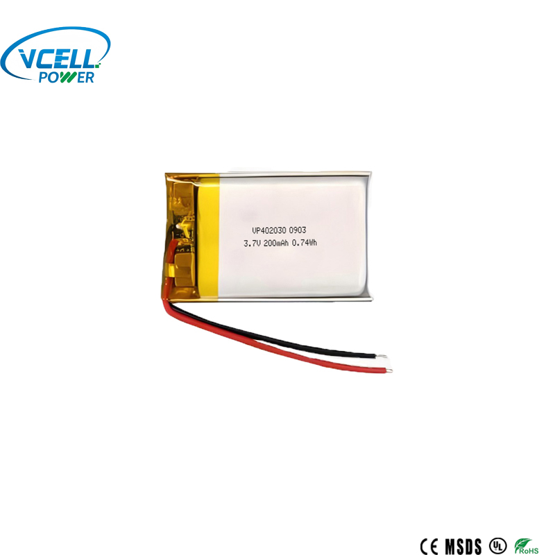 bateria recarregável do polímero de 3.7V 200mAh 402030 Li