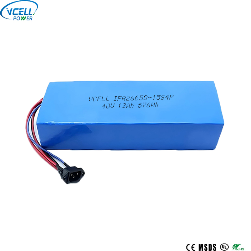 bloco da bateria de 48V 12Ah 26650 Ebike LiFePO4