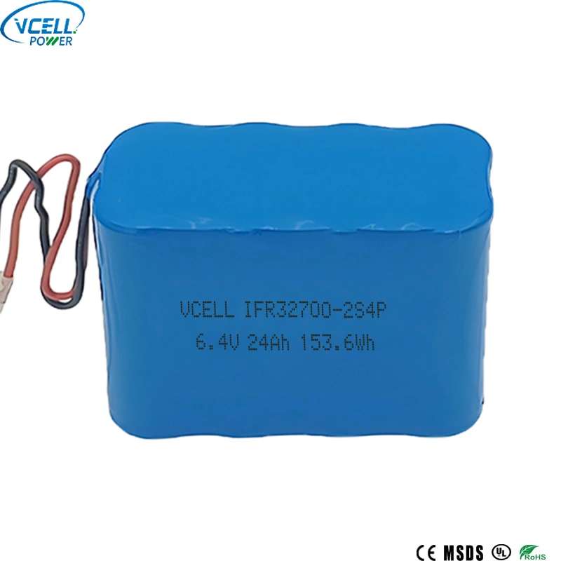 bloco da bateria recarregável de 6.4V 24Ah LiFePO4